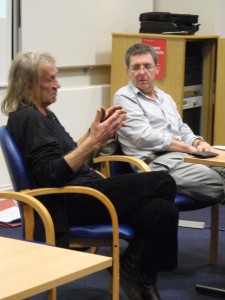 Penny Rimbaud and George McKay in conference discussion, Salford 2008