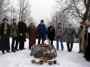 pagan launch ceremony for Societies & Lifestyles project, 2006, Vilnius, Lithuania