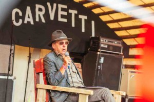 Chairing Festivals Britannia panel on outdoors stage at Kendal Calling, 2015