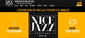 Nice Jazz Festival 2016 annulee